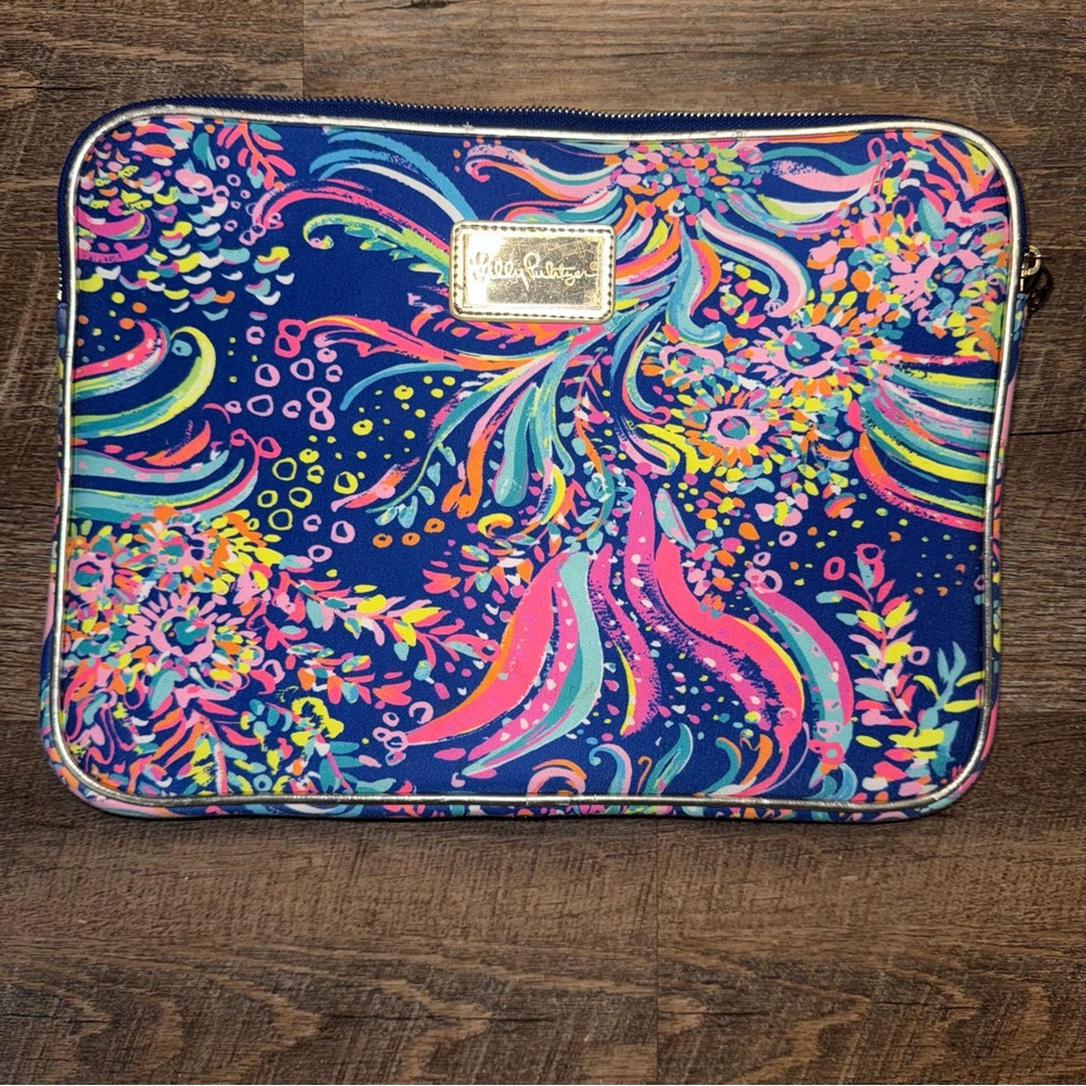 Lilly Pulitzer Vibrant Floral Laptop Tablet Sleeve with Zipper
